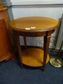 Walnut Oval Topped Occasional Table