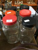 Six Glass Sweet Jars