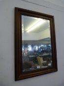 Mahogany Framed Bevelled Edge Wall Mirror
