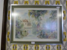 Framed Coloured Print - Romantique Garden signed C