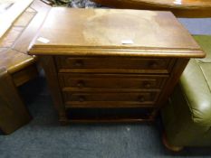 Oak Three Drawer Side Cabinet