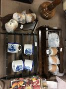 Dutch Delft Mugs, Jugs and a Part Tea Set