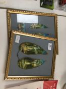 Framed Hand Painted Leafs with Woodland Scenes