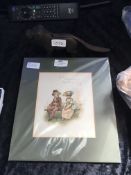 Cast Iron Nutcracker Dog and a Victorian Print