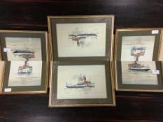 Set of Four Limited Edition David Bell Coloured Pr