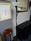 Black Tubular Metal Twin Spot Uplighter Lamp