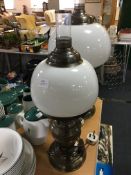 Brass Effect Oil Lamp Converted to Electric