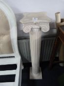 White Pottery Corinthian Column Plant Stand