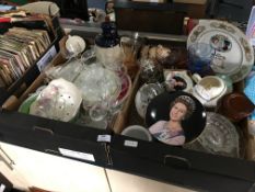 Two Boxes of Decorative Plates, Drinking Glassware