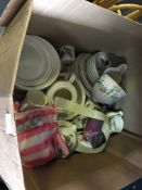 Box Containing Leaf Patterned Dinnerware