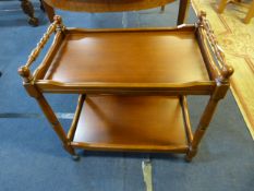 Walnut Two Teir Trolley Table