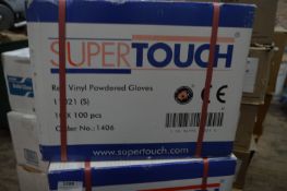 Box Containing 10x100 Packs of Small Vinyl Powered Gloves