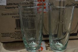 Box Containing 12 Bacardi & Coca-Cola Branded Glasses