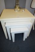 White Painted Nest of Three Tables
