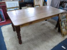 Pine Table on Turned Legs