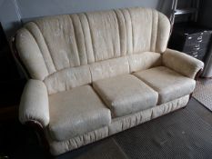 Cream Patterned Three Seat Sofa