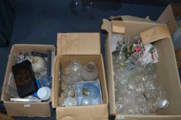 Three Boxes of Assorted Drinking Glassware, Decant