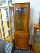 Walnut Effect Corner Display Cabinet