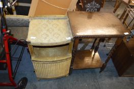 Lloyd Loom Wicker Bedside Cabinet and Oak Barely T