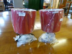 Pair of Chrome Table Lamps with Shades