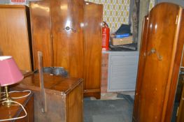 Walnut Three Piece Bedroom Suite; Dressing Table a