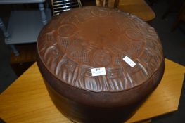 Brown Vinyl Pouffe Stool