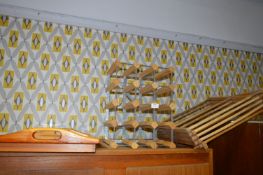 Bed Tray Twelve Bottle Wine Rack and a Folding Clo