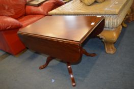 Mahogany Drop Leaf Coffee Table on Pedestal Base