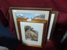 Four Framed Prints - Country Cottage, etc.