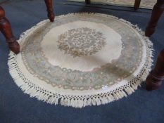 Floral Patterned Circular Rug