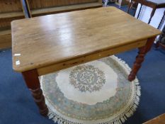 Pine Dining Table on Turned Legs 127cm x 81cm