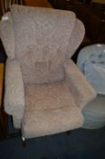 Pink Leaf Patterned Rocking Chair