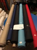 Four Rolls of Polyester Crepe Fabric Assorted Colours and Lengths