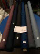 Four Rolls of Polyester Crepe Fabric Assorted Colours and Lengths