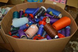 Box Containing Assorted Full and Part Cones of Threads and Cottons