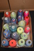 Twenty Cones of Mixed Colour Polyester Threads