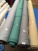 Four Rolls of Polyester Crepe Fabric Assorted Colours and Lengths