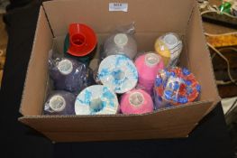 Box Containing Mixed Spools of Polyester Thread