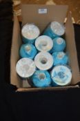 Ten Cones of Blue Polyester Thread