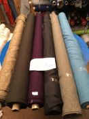 Four Rolls of Polyester Crepe Fabric Assorted Colours and Lengths