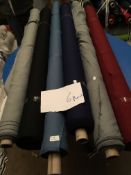 Four Rolls of Polyester Crepe Fabric Assorted Colours and Lengths