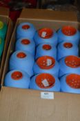 Twelve Cones of Blue Polyester Thread