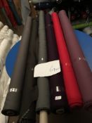 Four Rolls of Polyester Crepe Fabric Assorted Colours and Lengths