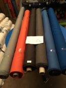 Four Rolls of Polyester Crepe Fabric Assorted Colours and Lengths