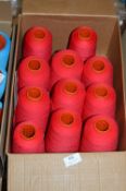 Eleven Cones of Red Polyester Thread