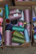 Box Containing Assorted Cones of 120 Cotton Thread