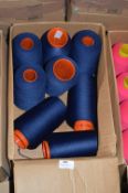 Eight Cones of Navy Blue Polyester Thread