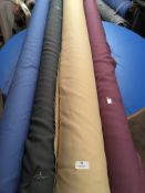 Four Rolls of Polyester Crepe Fabric Assorted Colours and Lengths