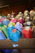 Box Containing Twenty Spools of Polyester Thread (Mixed Colours)