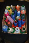 Approximately 20 Rolls of Mixed Polyester Threads